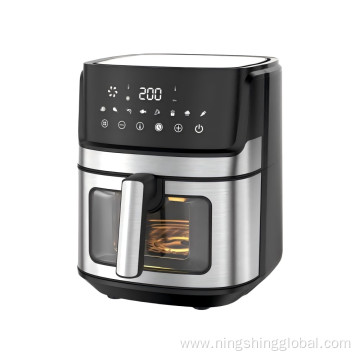 Smart Visible Air Fryer (5.5L-6.5L, Stainless Steel, Digital, Oil-Free, English/Spanish)